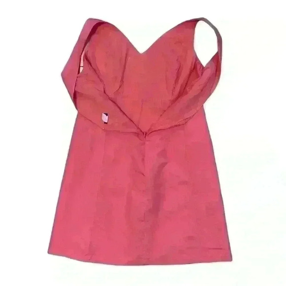 J Crew Dress Sleeveless Fit and Flare Size 12P V Neck V Back Barbiecore Party - Picture 8 of 9